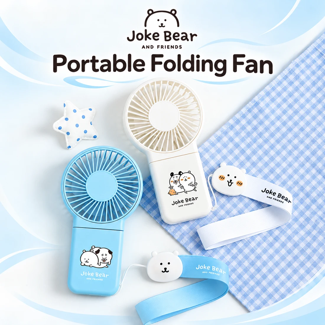 Joke Bear & Friends Portable Folding Fan
