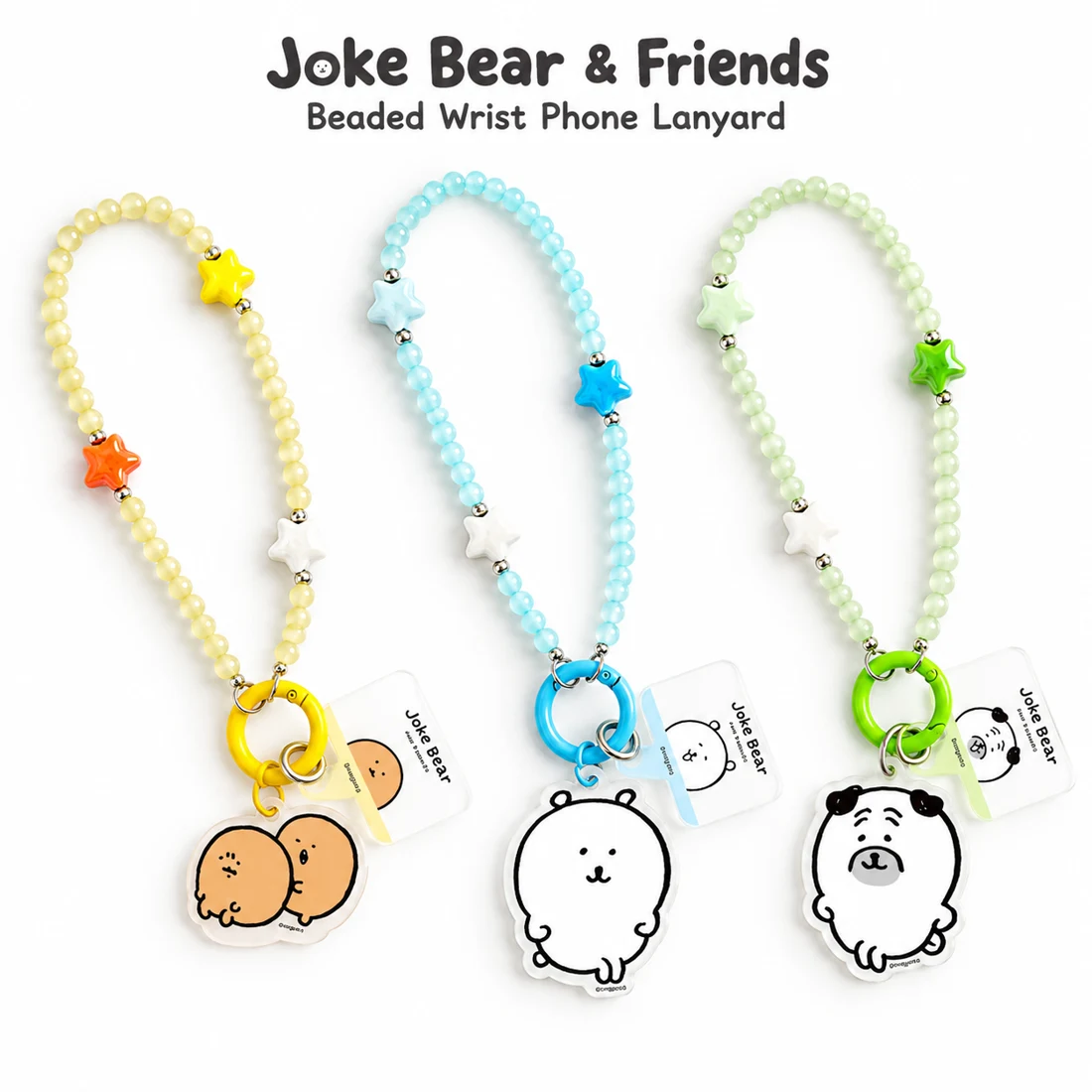 Joke Bear & Friends Beaded Wrist Phone Strap